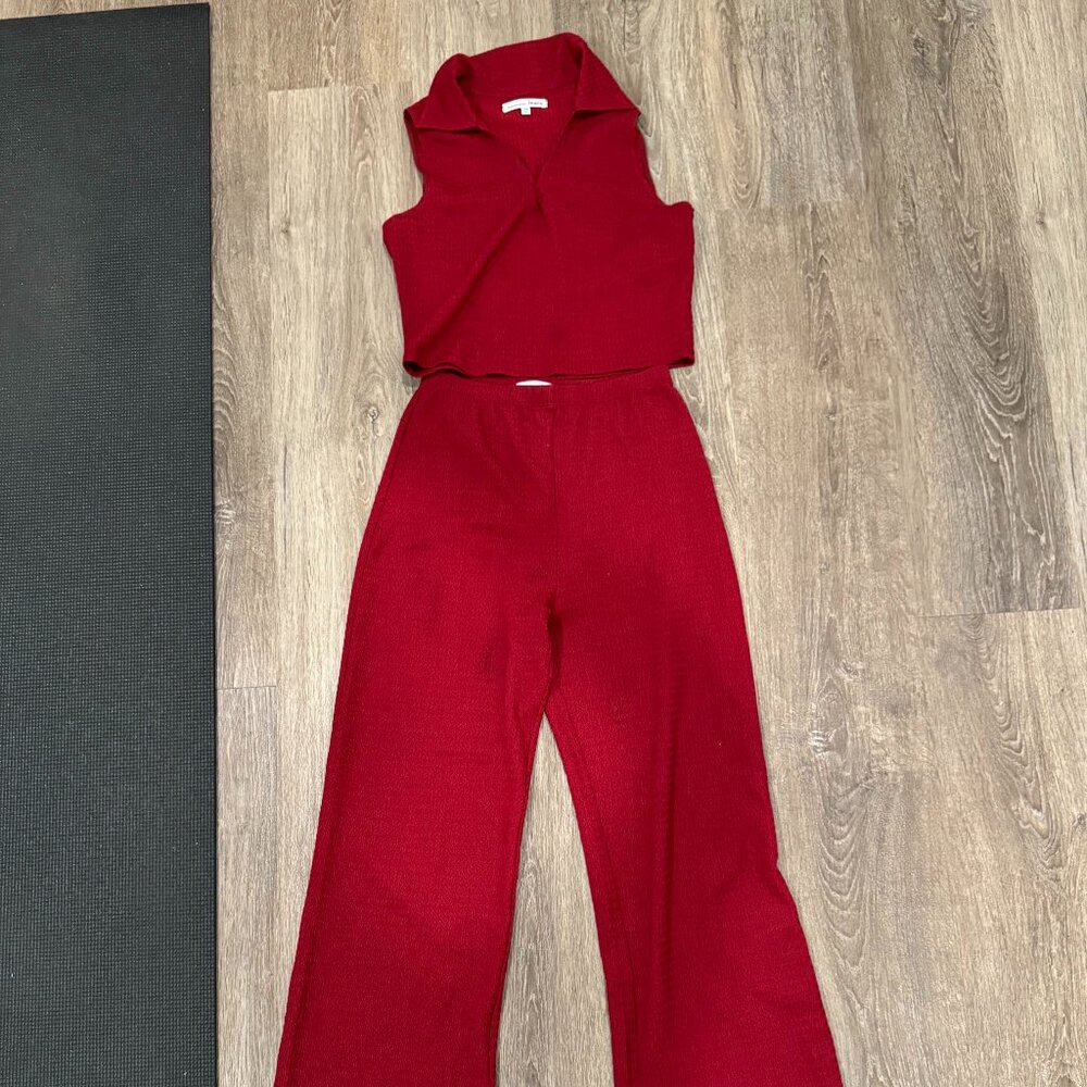 Ruby Red Reformation Knit Two-piece Set XS